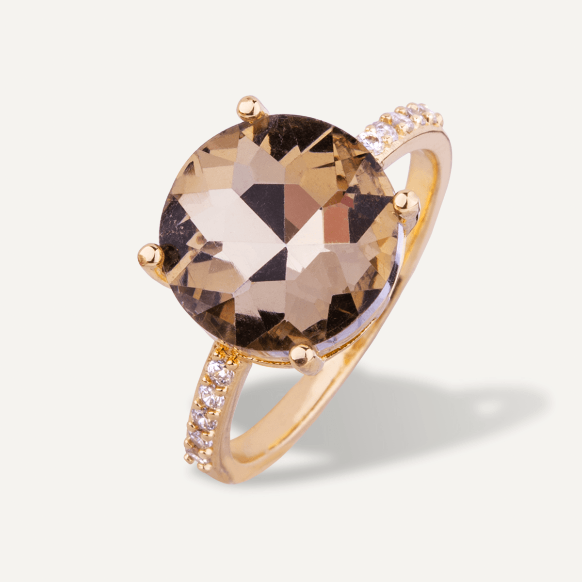 Regal Crown Ring with Champagne Topaz Crystal | Susan Forde Jewellery