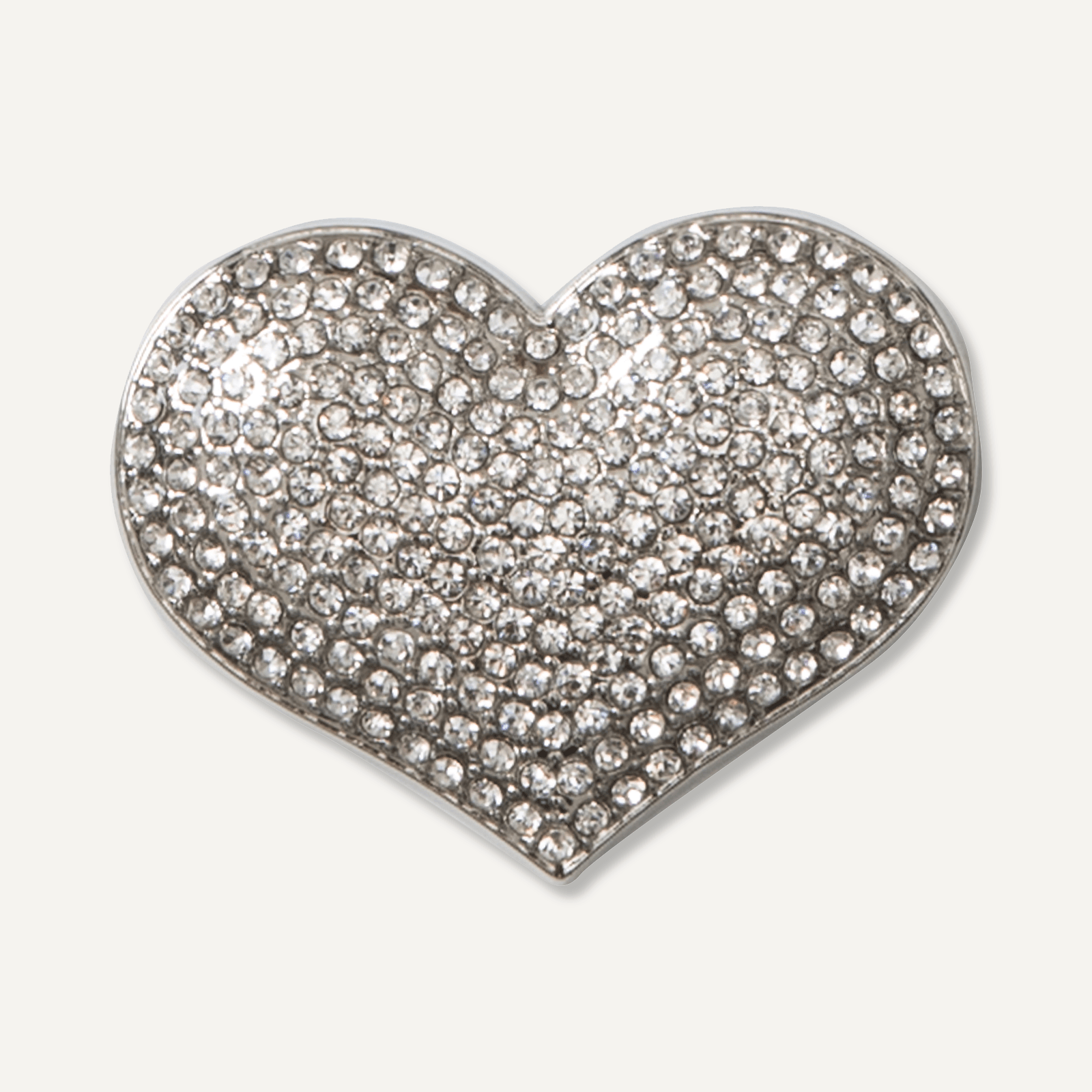 Elizabeth Silver & Crystal Heart Magnetic Brooch - D&X Retail