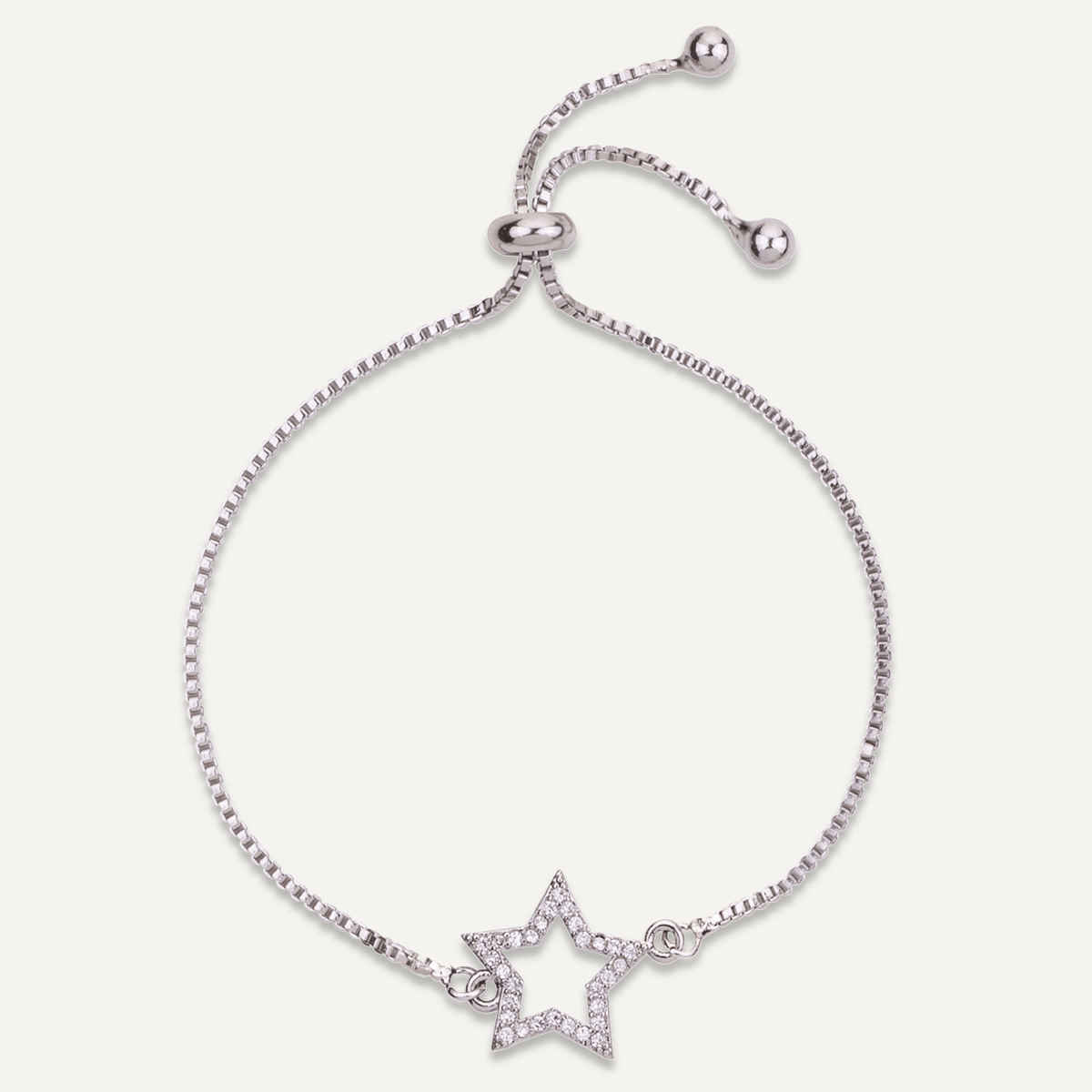 Vivienne Star Drawstring Bracelet White Gold - D&X Retail