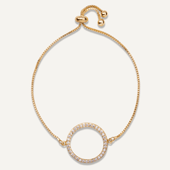 Vivienne Circle Drawstring Bracelet Gold - D&X Retail