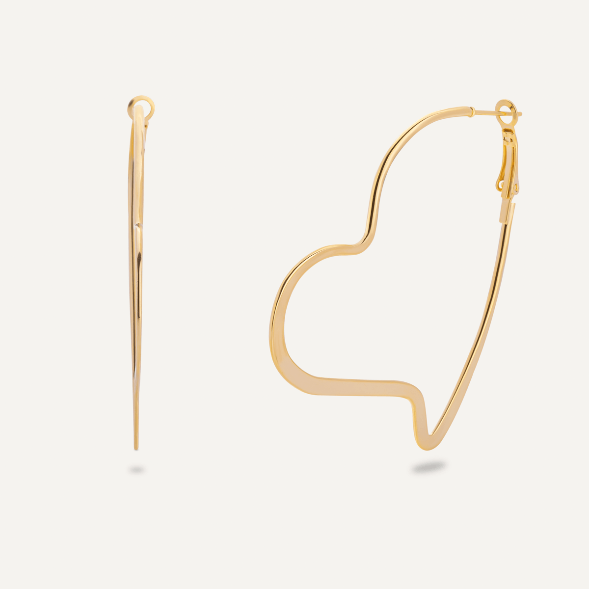 Vivienne Heart Hoop Earrings In Gold - D&X Retail