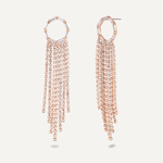 Vivienne Geometric Fringed Dangle Earrings Gold - D&X Retail