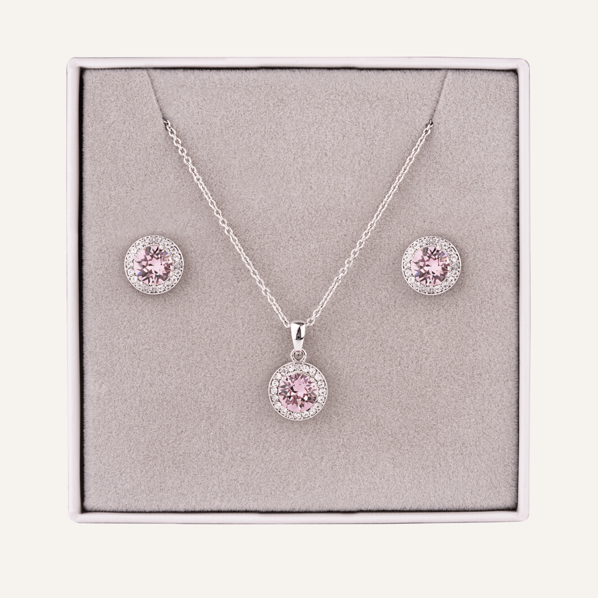 June Alexandrite Birthstone Necklace & Earring Set In Silver - D&X Retail