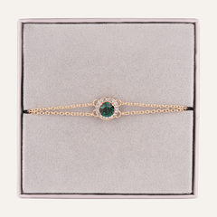 May Emerald Birthstone Clasp Bracelet In Gold Cubic Zirconia - D&X Retail