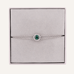 May Emerald Birthstone Clasp Bracelet In Silver Cubic Zirconia - D&X Retail