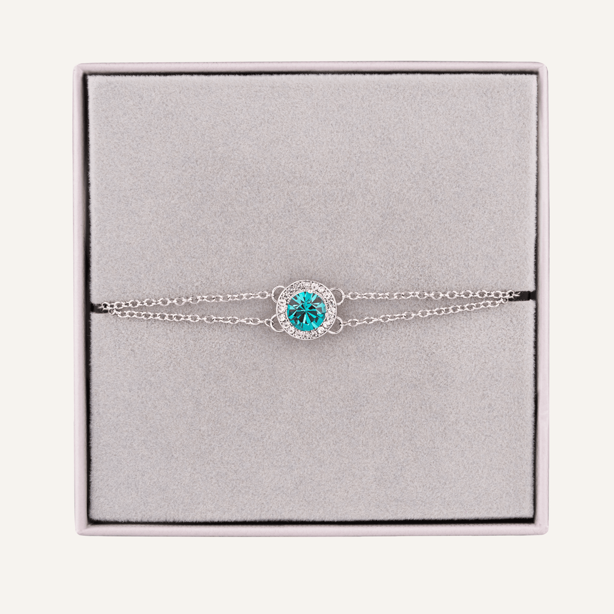 December Zircon Birthstone Bracelet in Silver Cubic Zirconia - D&X Retail