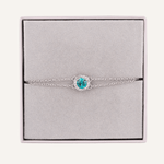 December Zircon Birthstone Bracelet in Silver Cubic Zirconia - D&X Retail