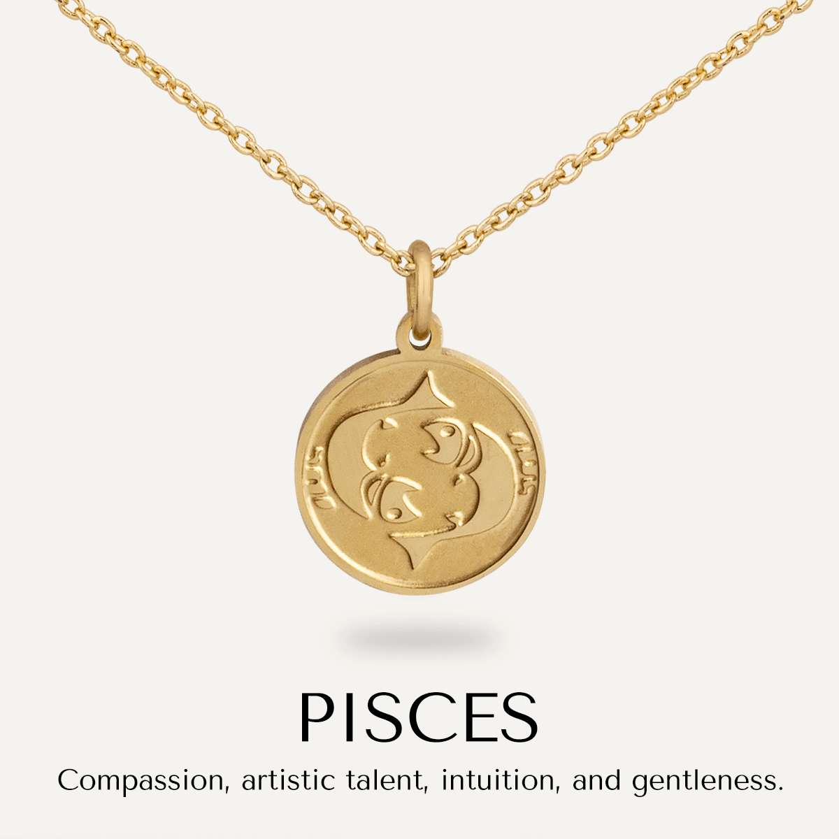 Pisces Zodiac Necklace In Gold (Feb 19 – March 20) - D&X Retail
