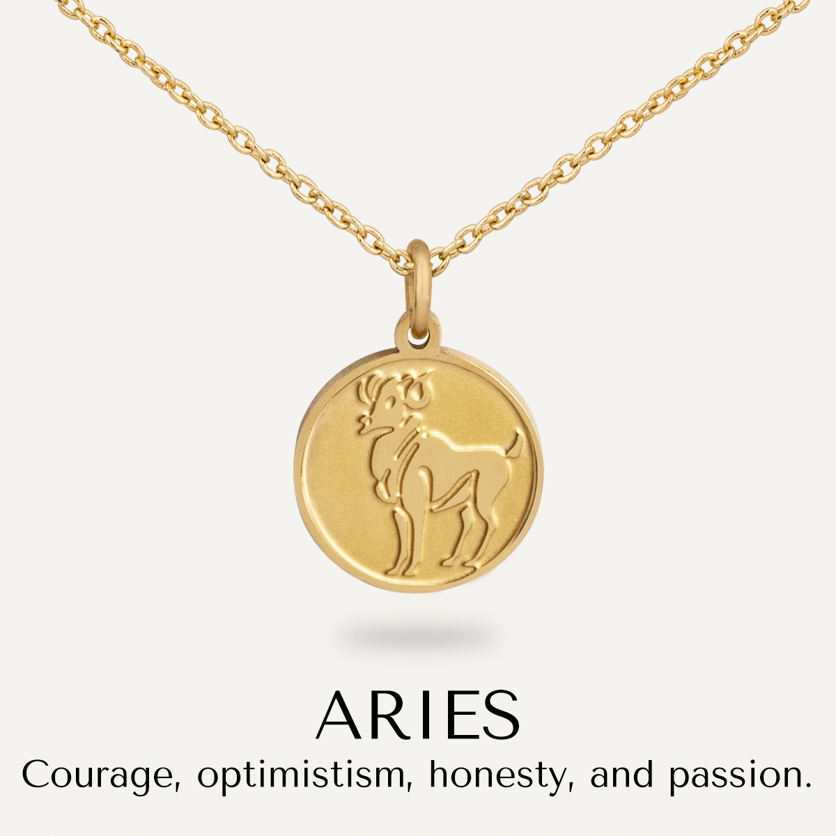 Aries Zodiac Necklace In Gold (March 21-April 19) - D&X Retail
