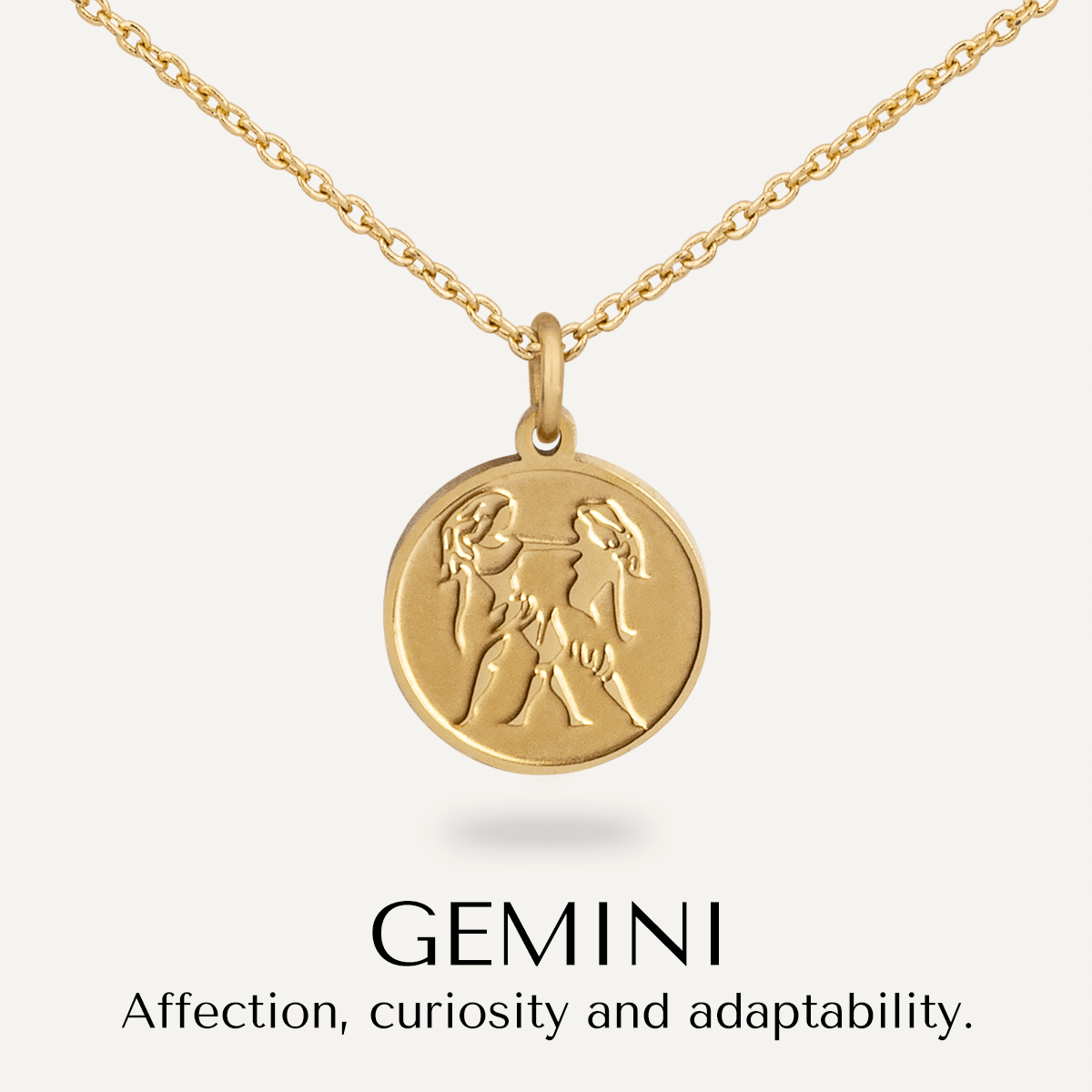 Gemini Zodiac Necklace In Gold (May 21 – June 20) - D&X Retail