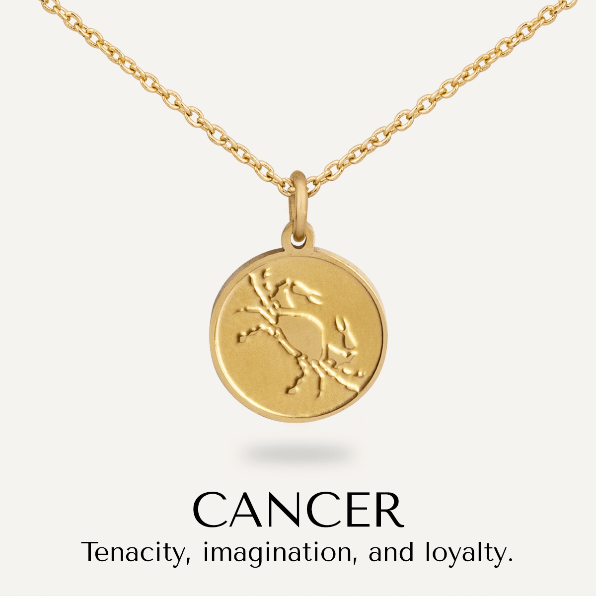 Cancer Zodiac Necklace In Gold (June 21 – July 22) - D&X Retail