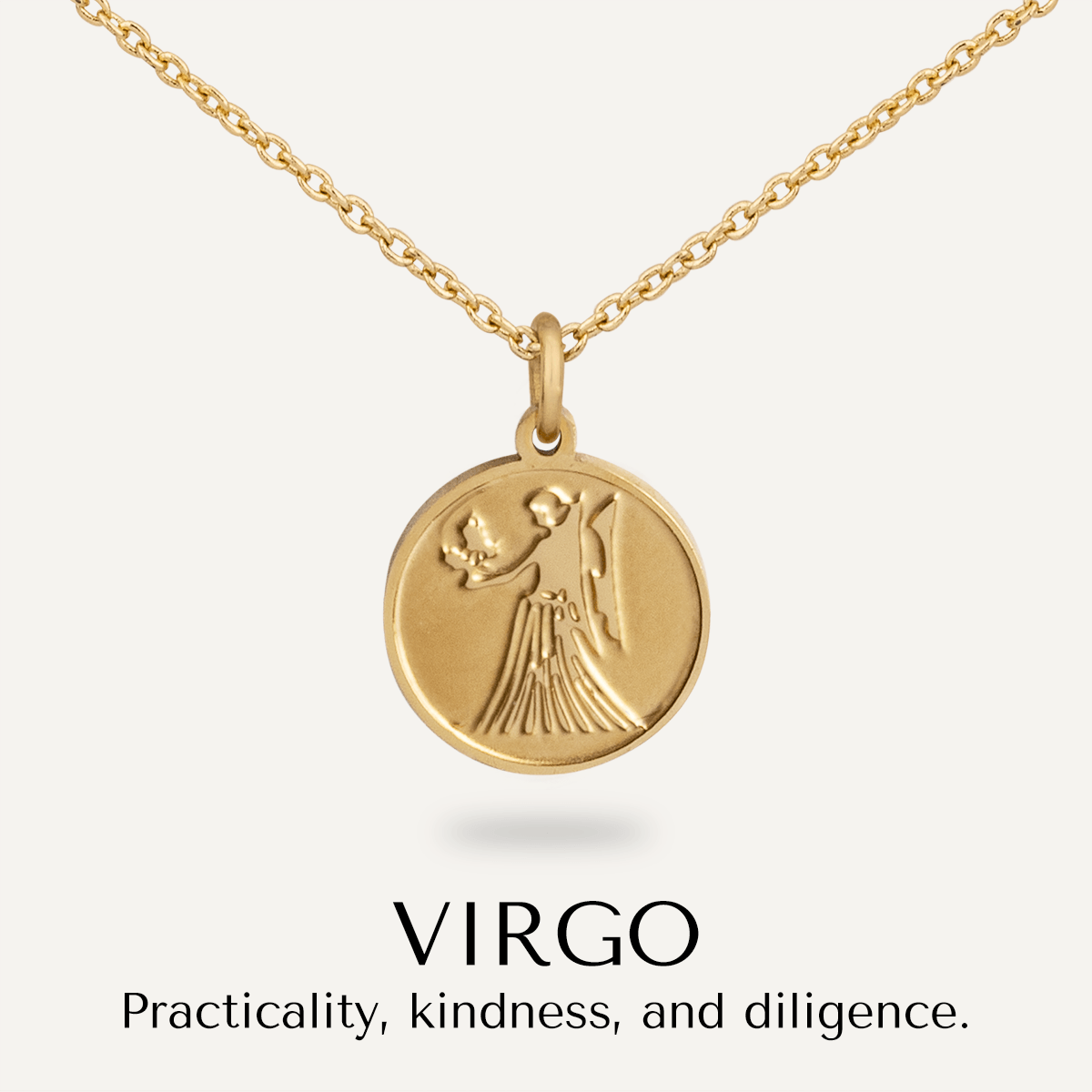 Virgo Zodiac Star Sign Necklace In Gold (Aug 23 – Sep 22) - D&X Retail