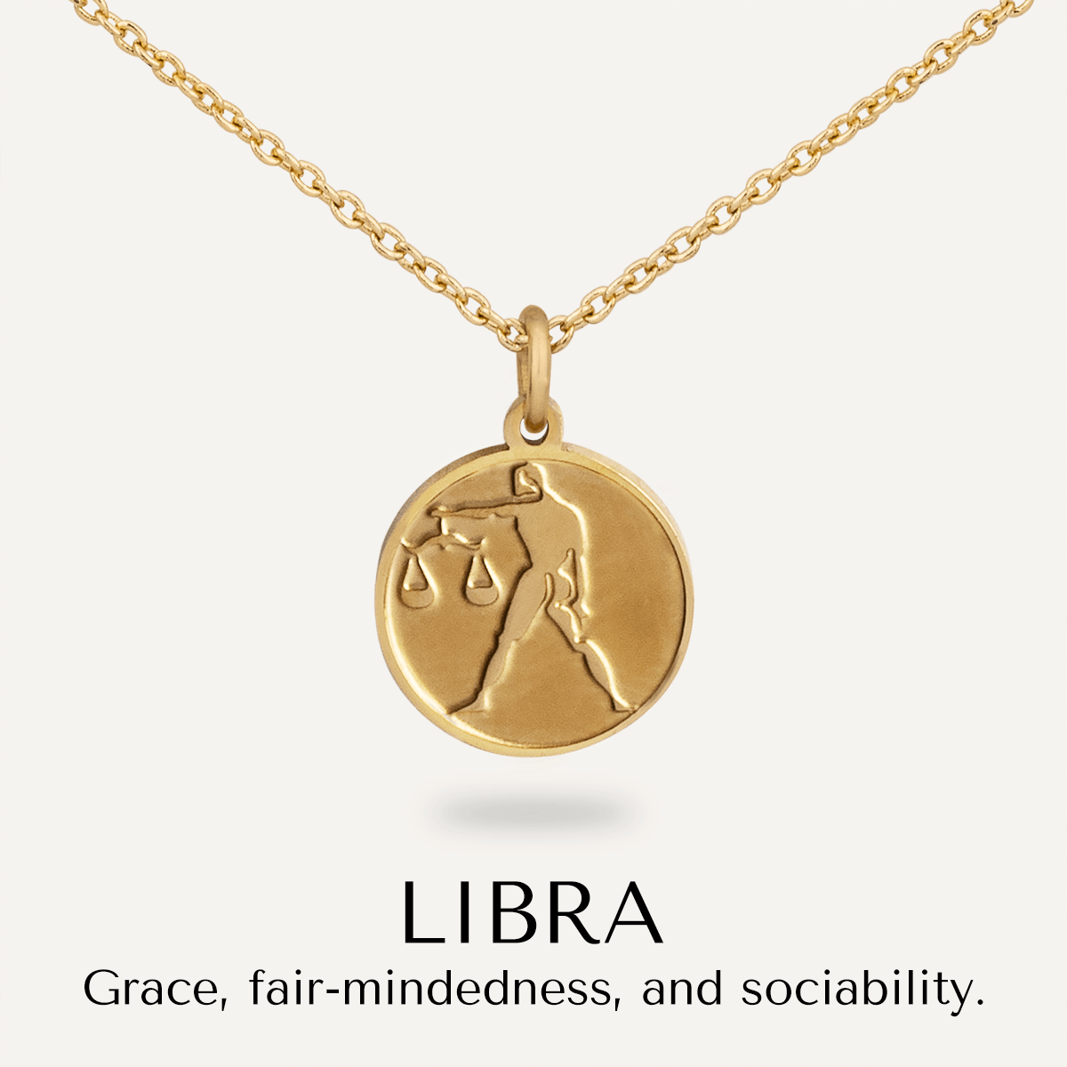 Libra Zodiac Star Sign Necklace In Gold Tone Sep 23 Oct 22