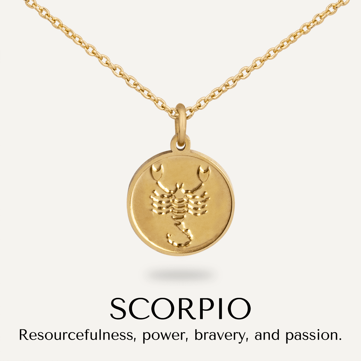 Scorpio Zodiac Star Sign Necklace In Gold (October 23 – November 21) - D&X Retail