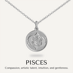 Pisces Zodiac Necklace In Silver (Feb 19 – March 20) - D&X Retail