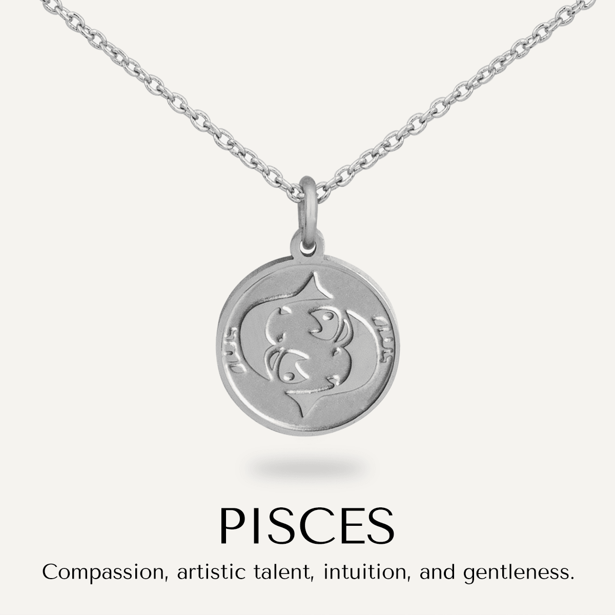 Pisces Zodiac Necklace In Silver (Feb 19 – March 20) - D&X Retail