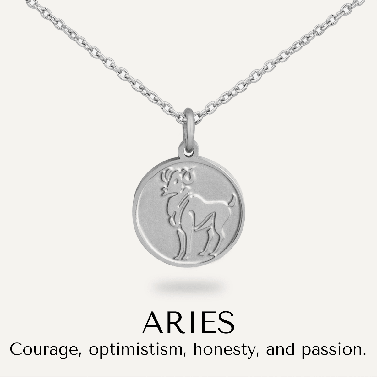 Aries Zodiac Necklace In Silver (March 21-April 19) - D&X Retail