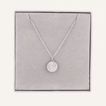 Detailed view of Aries Zodiac Necklace In Silver (March 21-April 19)
