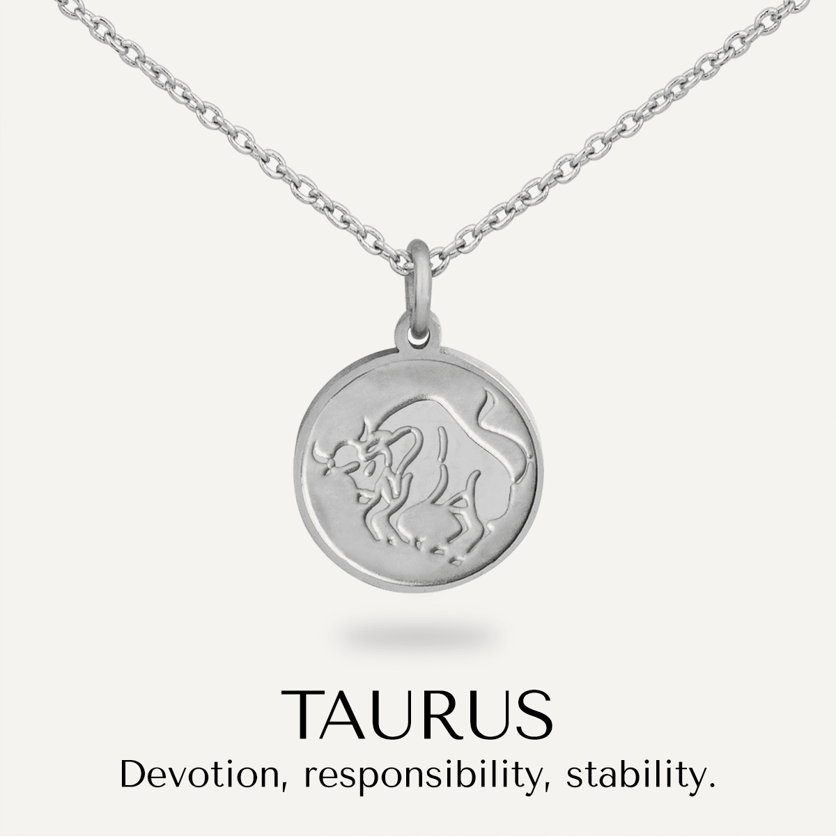 Taurus Zodiac Necklace In Silver (April 20 – May 20) - D&X Retail