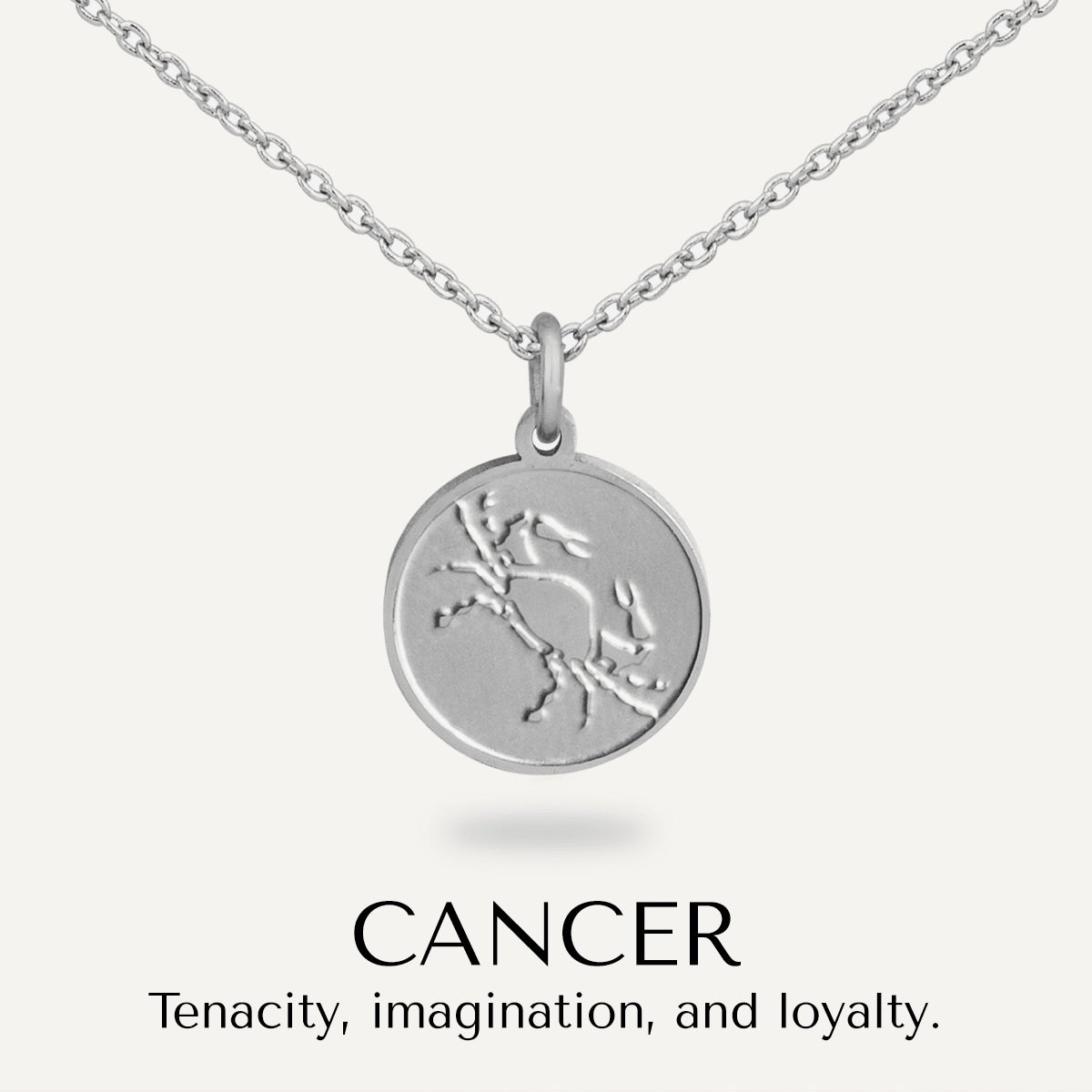 Cancer Zodiac Necklace In Silver (June 21 – July 22) - D&X Retail