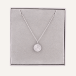 Detailed view of Cancer Zodiac Necklace In Silver (June 21 – July 22)
