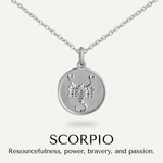Scorpio Zodiac Star Sign Necklace in Silver (October 23 – November 21) - D&X Retail