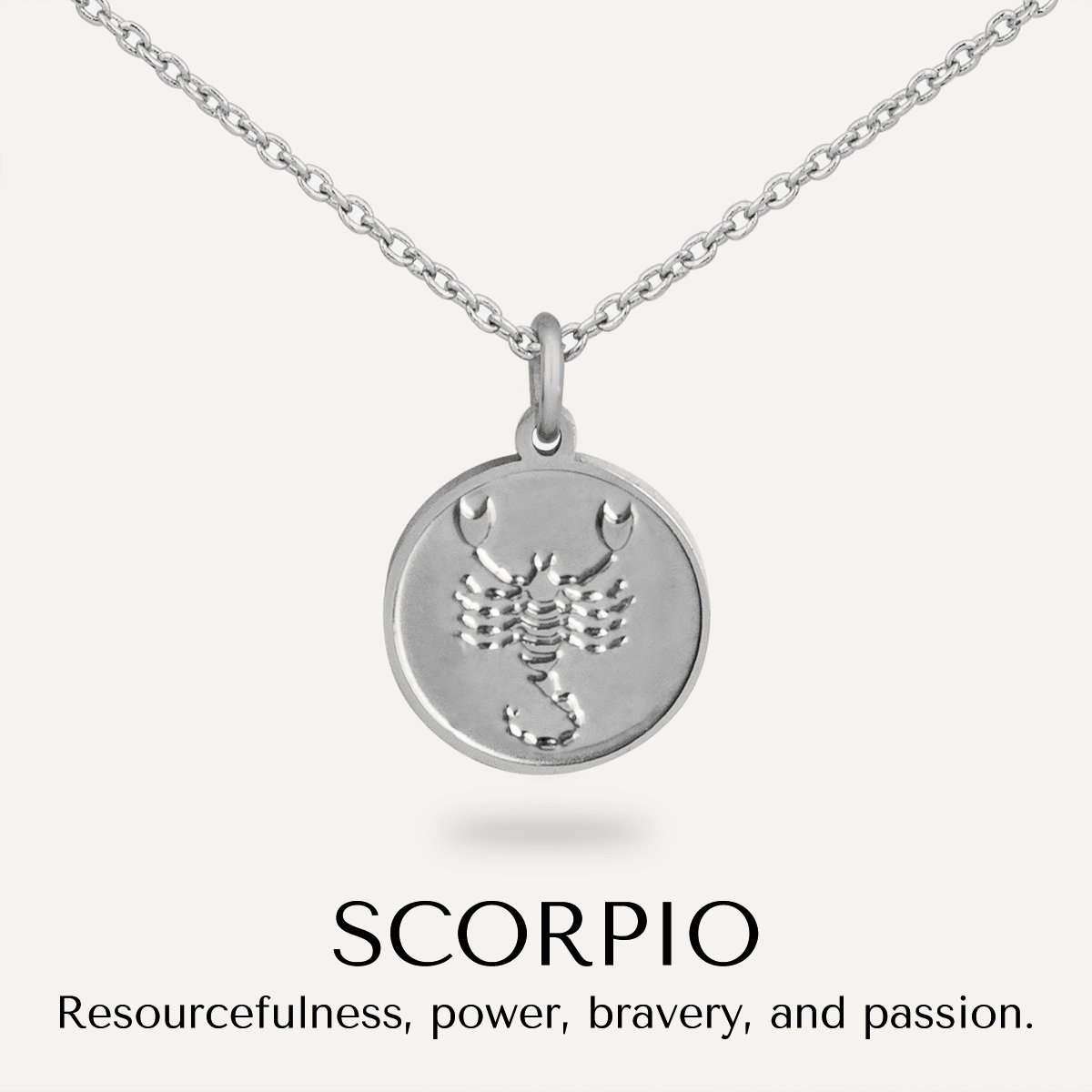 Scorpio Zodiac Star Sign Necklace in Silver (October 23 – November 21) - D&X Retail