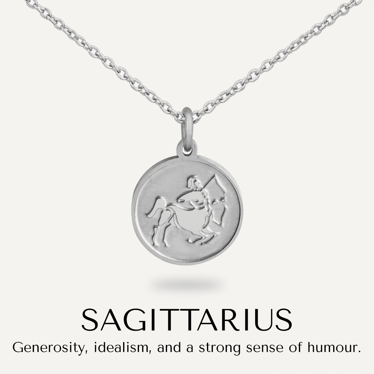 Sagittarius Zodiac Star Sign Necklace In Silver (November 22 – December 21) - D&X Retail