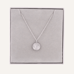 Detailed view of Capricorn Zodiac Star Sign Necklace in Silver (December 22 – January 19)