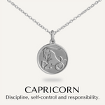 Capricorn Zodiac Star Sign Necklace in Silver (December 22 – January 19) - D&X Retail
