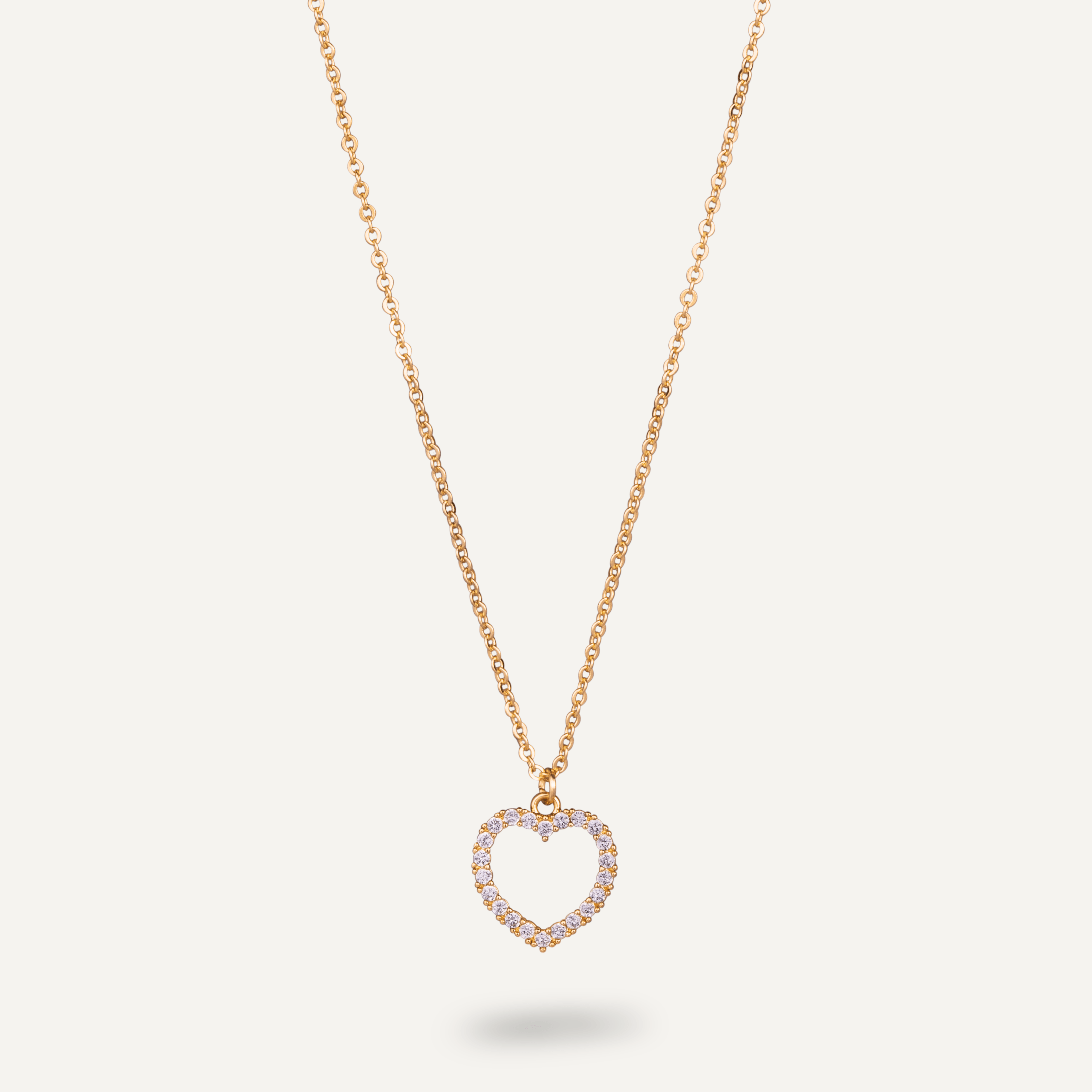Vivienne Heart Pendant Necklace in Gold & Cubic Zirconia - D&X Retail